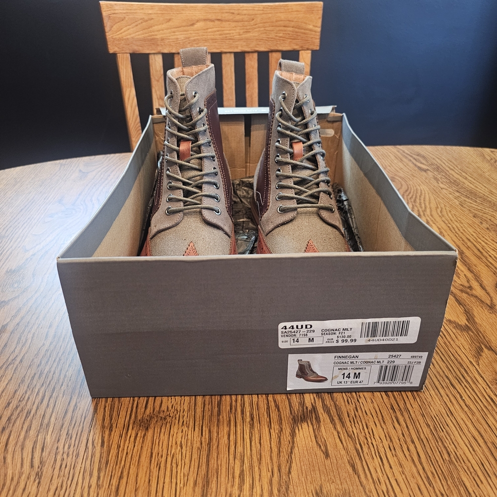 Stacy Adams Brown and Gray Lace-Up Boots - Picture 6 of 6